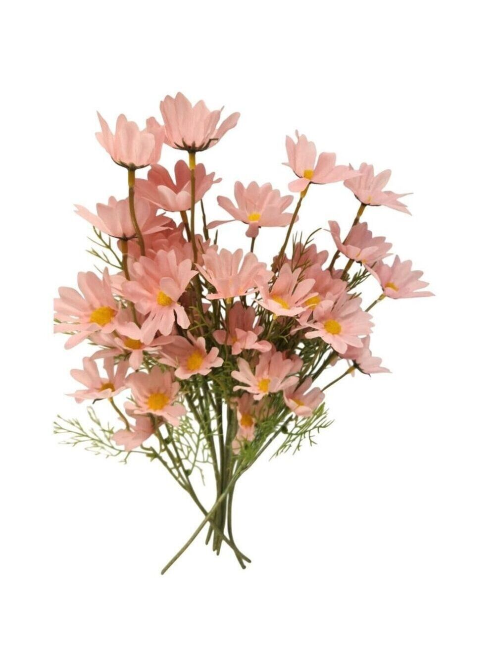 Blush Pink Faux Daisy Stem 20 Inch Artificial Wildflower Set of 6 Farmhouse Flor
